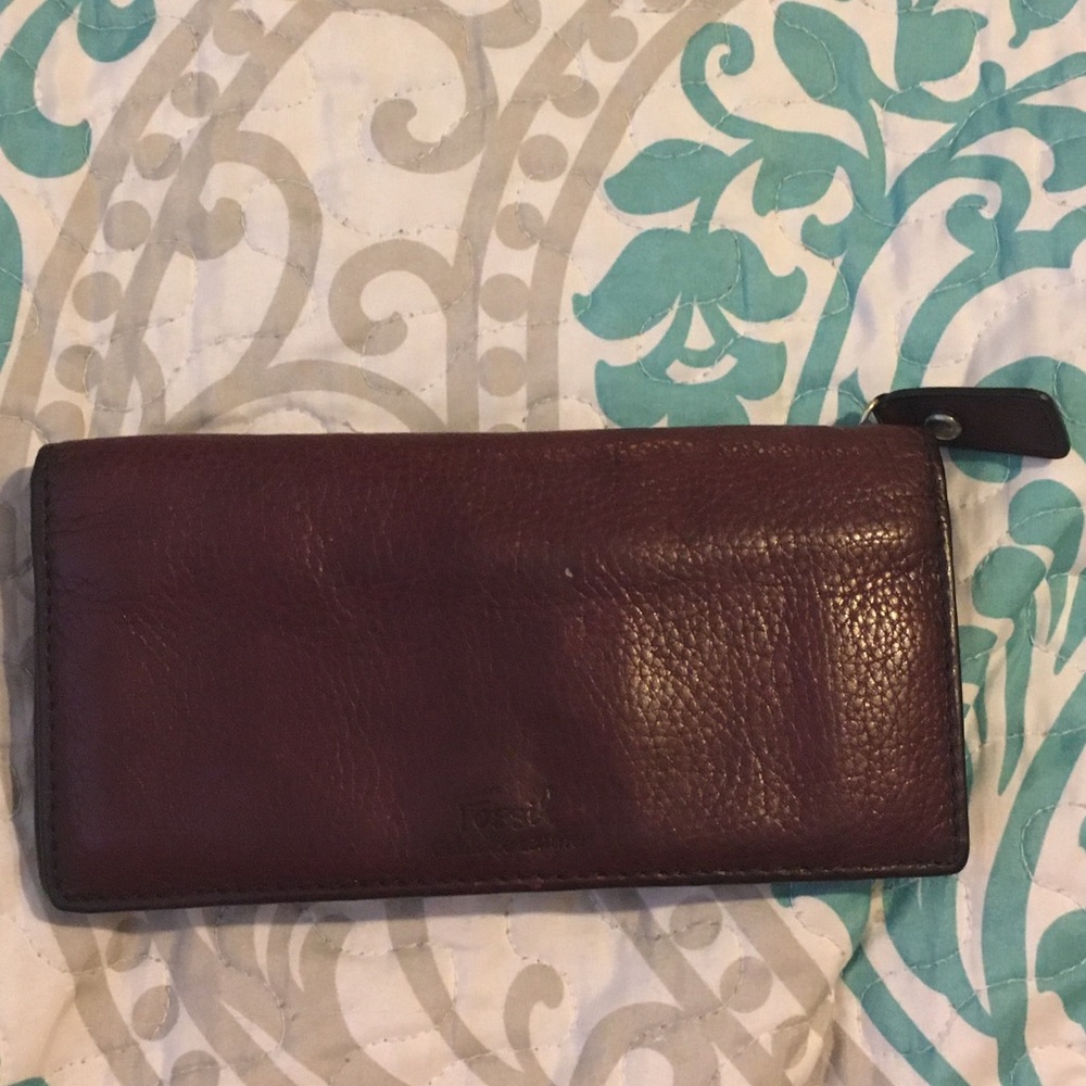 Deep Purple Red Fossil Wallet